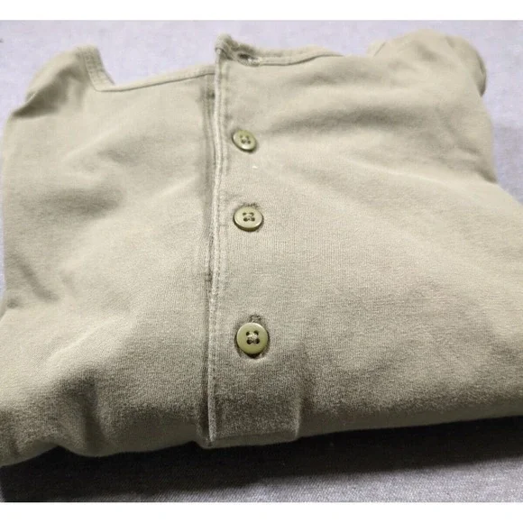 21 Men Los Angeles Olive Green Henley Long Sleeve Soft Cotton Mens Size M Shirt - Picture 7 of 16